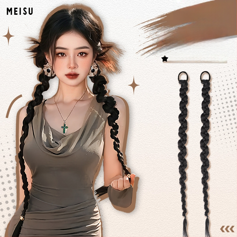 Parūka ar asti un pītu pinumiem ķīniešu nacionālā stilā, roku darbs, mati no augsttemperatūras stieples, nav krāsoti un nav permētie