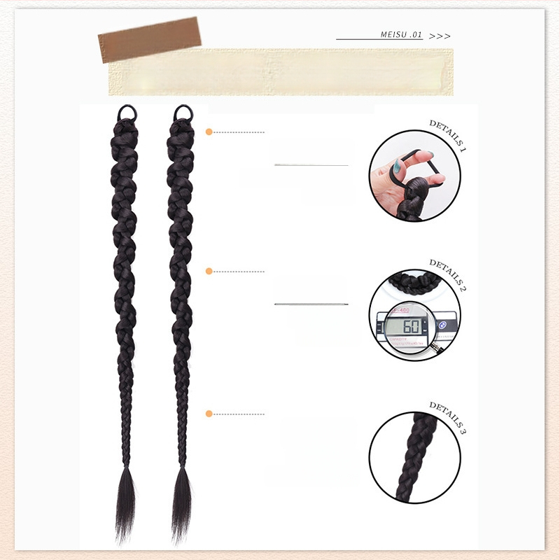 Parūka ar asti un pītu pinumiem ķīniešu nacionālā stilā, roku darbs, mati no augsttemperatūras stieples, nav krāsoti un nav permētie