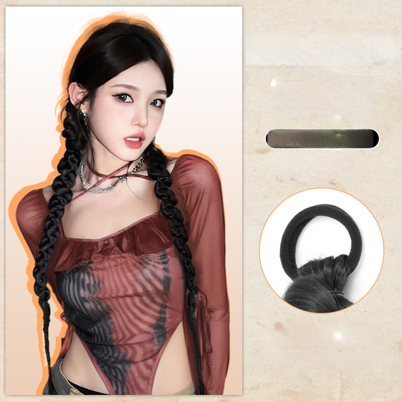 Parūka ar asti un pītu pinumiem ķīniešu nacionālā stilā, roku darbs, mati no augsttemperatūras stieples, nav krāsoti un nav permētie