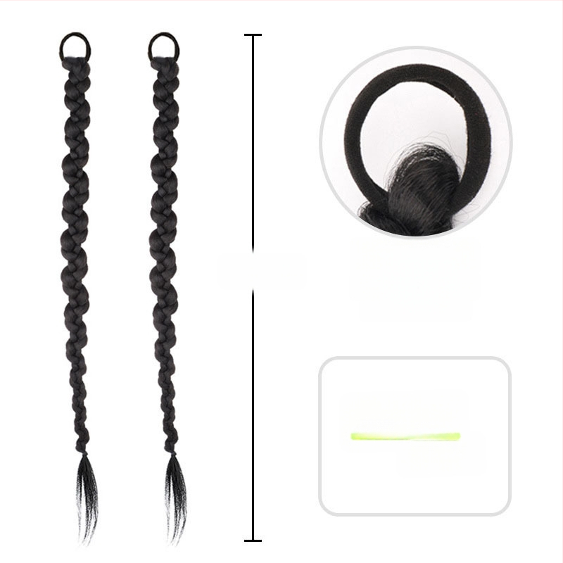 Parūka ar asti un pītu pinumiem ķīniešu nacionālā stilā, roku darbs, mati no augsttemperatūras stieples, nav krāsoti un nav permētie