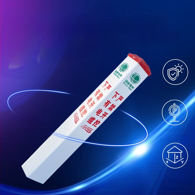 FRP įspėjamieji stulpai dujotiekiams/naftotiekiams; PVC vandens tiekimo žymėjimo stulpai; cemento energijos ir ryšių stulpai; atšvaitinis filmas klasė II; šilkografija; formos kvadratas/apvalus/trikampis; pritaikomi