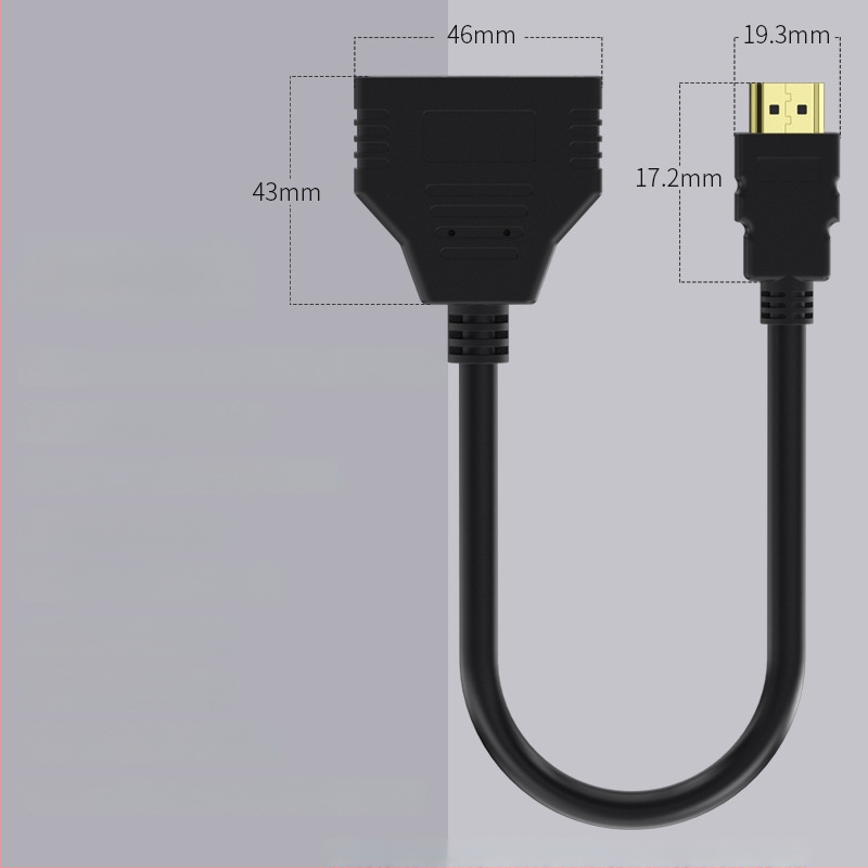 HDMI skirstytuvas su 1 įėjimu ir 2 išėjimais, 0,3 m ilgis, varinis auksu dengtas, HDMI kabelis