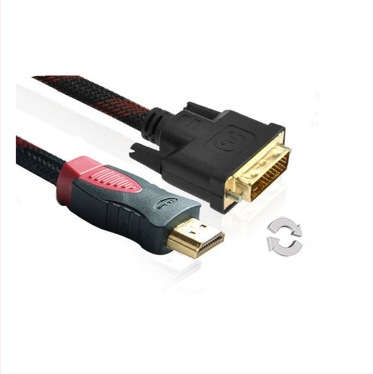 HDMI į DVI adaptor kabelis, 24+1 kontaktai, 1.5 m ilgio, auksu dengti kištukai, vario dengti plieno laidininkai