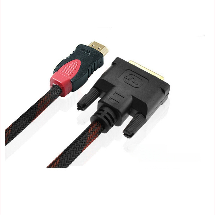 HDMI į DVI adaptor kabelis, 24+1 kontaktai, 1.5 m ilgio, auksu dengti kištukai, vario dengti plieno laidininkai