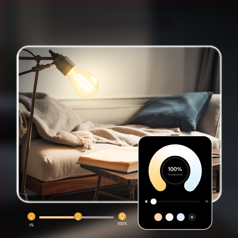 Nutikas LED-filamentlamp WiFi Tuya, Matter ühilduvus, Alexa hääle juhimine ja mobiilirakenduse kaugjuhtimine, 806 lm (±10%), PF > 0.7