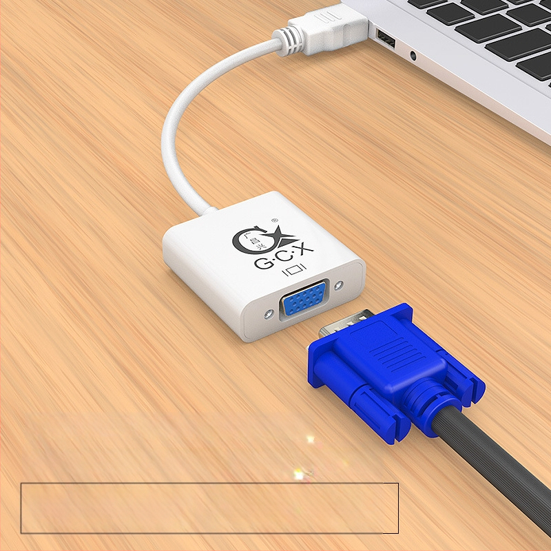 HDMI į VGA adapteris su garsu ir maitinimu, 16 cm varinis kabelis auksu dengtas