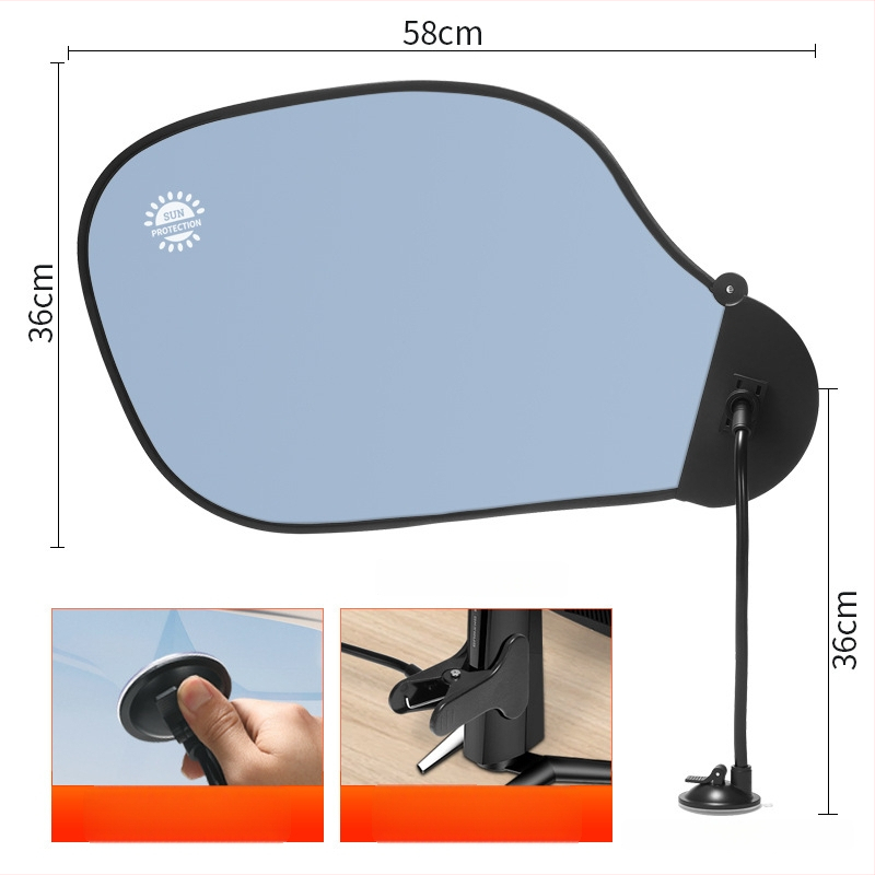 Autoakna päikesekaitsevisir imukuppiga – peegeldusvastane, alumiiniumi foolium