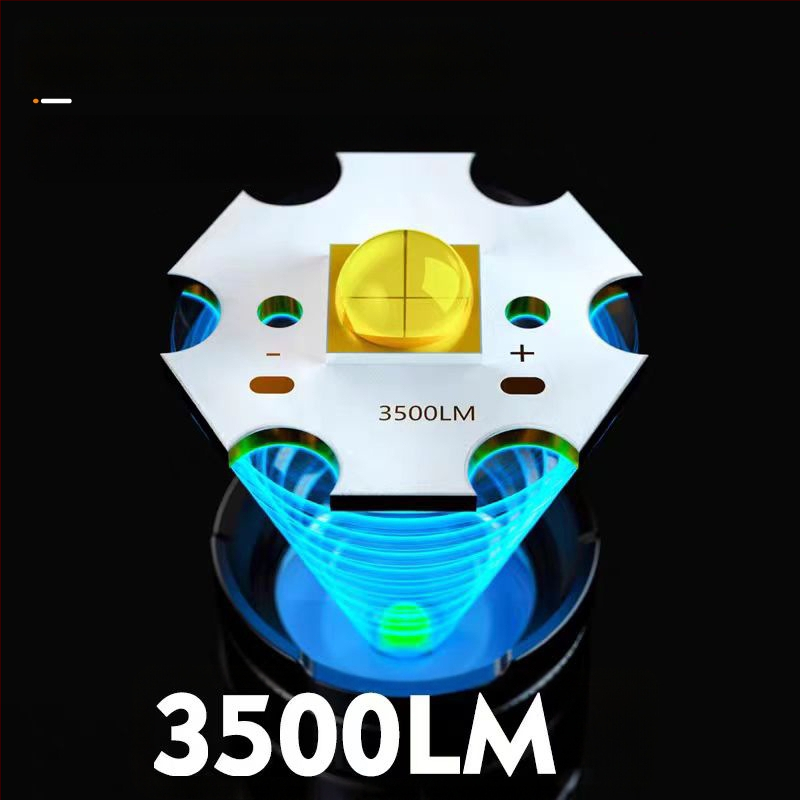 Rankinis LED žibintuvas, 15W, 1500lm, 1000m spindulys, 3x18650 akumuliatorius, IPX4