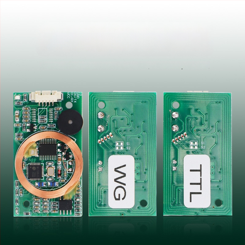 RFID dviejų dažnių kortelių skaitytuvo modulis su IDIC kortele, TTL serial sąsaja, WG sąsaja, bekontaktis skaitytuvas, nuskaitymo greitis 1/60 s
