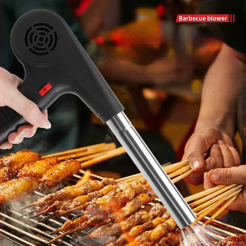 BBQ pūtėjas su įkraunama ličio baterija, belaidis rankinis uždegėjas anglims, lauko naudojimui, 12V