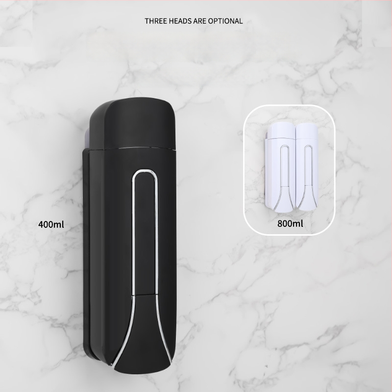 Viešbučio sieninis skysčių dozatorius muilui – rankinis spaudimas, ABS+GPPS, elektroplatingo paviršius purškiamasis, šiuolaikiškas minimalistinis stilius, 235g/470g