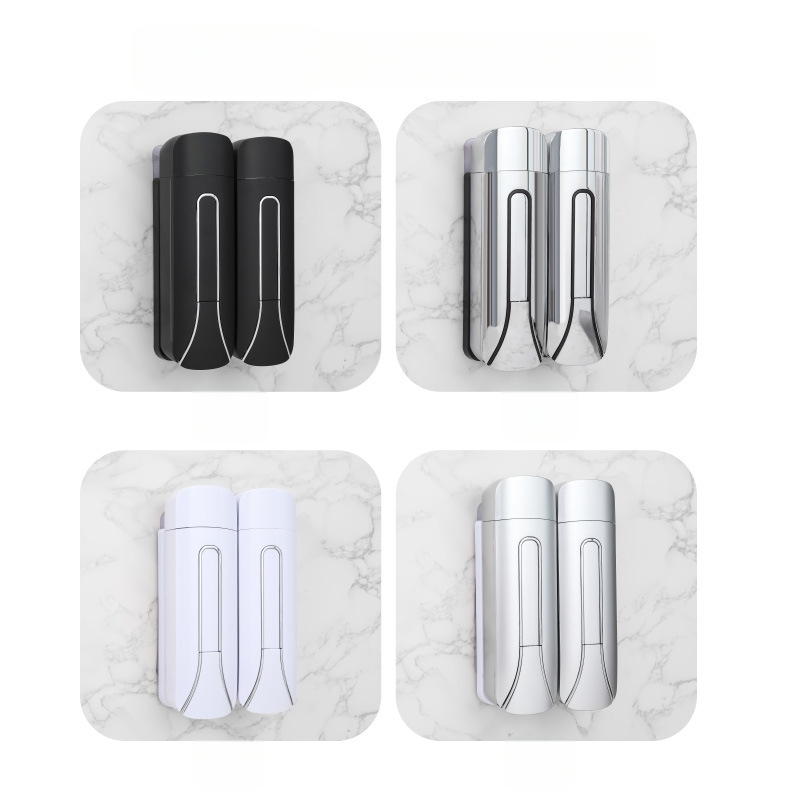 Viešbučio sieninis skysčių dozatorius muilui – rankinis spaudimas, ABS+GPPS, elektroplatingo paviršius purškiamasis, šiuolaikiškas minimalistinis stilius, 235g/470g