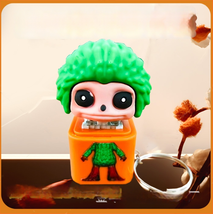 Plastikinis raktų pakabukas, mielas stilius, streso mažinimo blind-box serija, su balso mygtuku