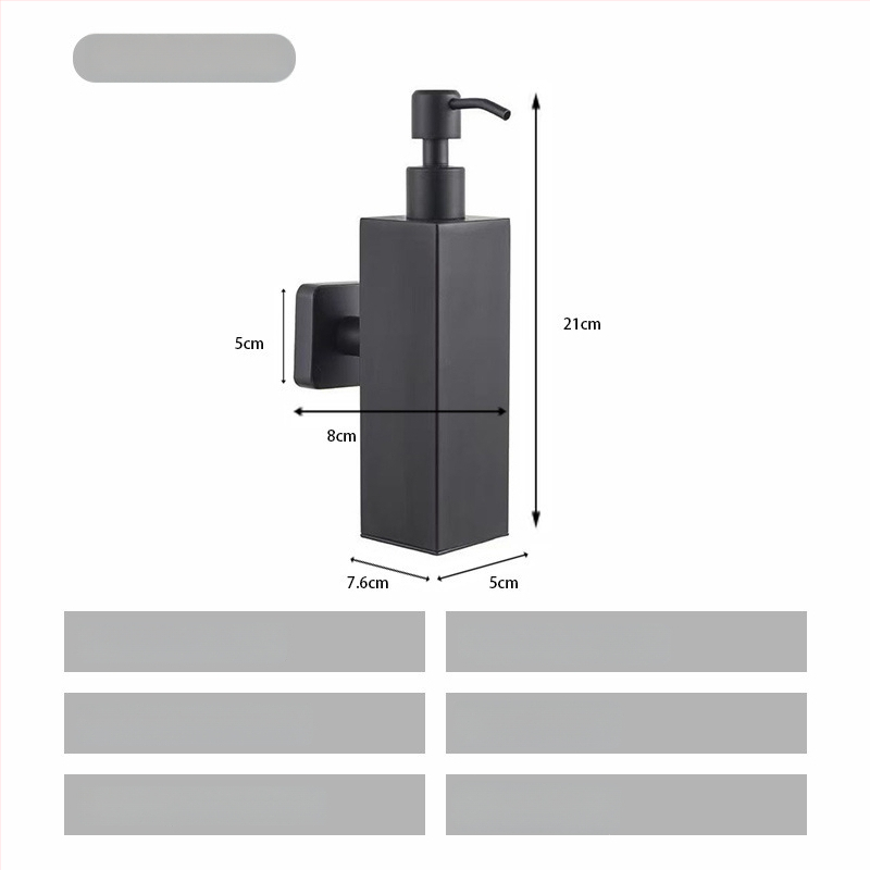 Nerūdijančio plieno muilo dozatorius, sieninis tvirtinimas, rankinis spaudimas, poliruotas paviršius, šiuolaikiškas minimalistinis stilius