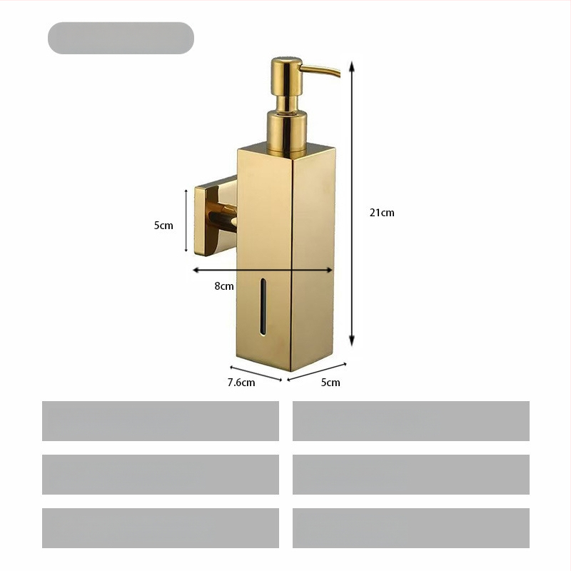 Nerūdijančio plieno muilo dozatorius, sieninis tvirtinimas, rankinis spaudimas, poliruotas paviršius, šiuolaikiškas minimalistinis stilius