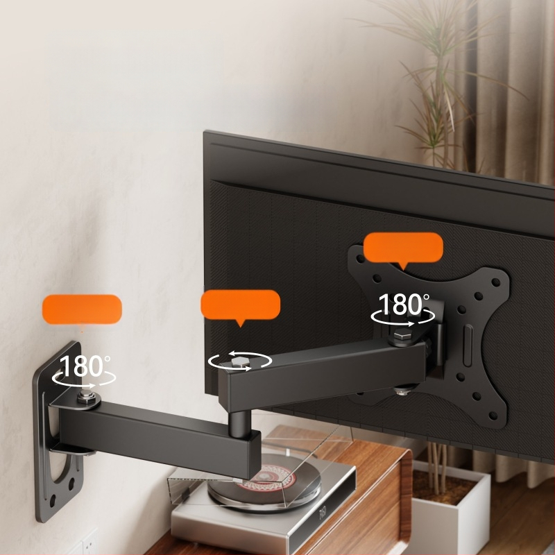 LCD monitoriui skirtas sieninis televizoriaus laikiklis, pasukamas ir išsiskleidžiantis, modelis Wmx012, apkrova 11–15 kg, medžiaga: geležis