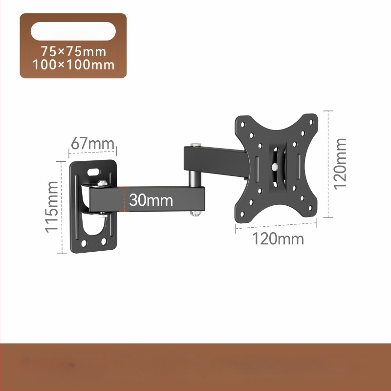 LCD monitoriui skirtas sieninis televizoriaus laikiklis, pasukamas ir išsiskleidžiantis, modelis Wmx012, apkrova 11–15 kg, medžiaga: geležis