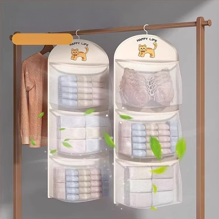 Kabantis drabužių organizatorius studentų bendrabutyje, apatinių ir kojinių saugojimas, šiuolaikinis minimalistinis stilius