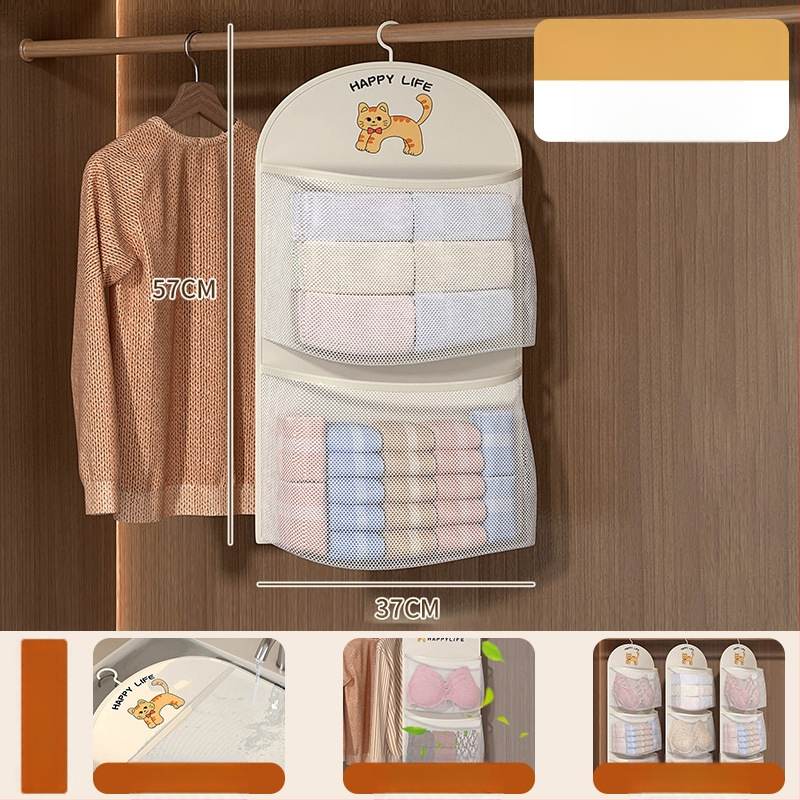Kabantis drabužių organizatorius studentų bendrabutyje, apatinių ir kojinių saugojimas, šiuolaikinis minimalistinis stilius