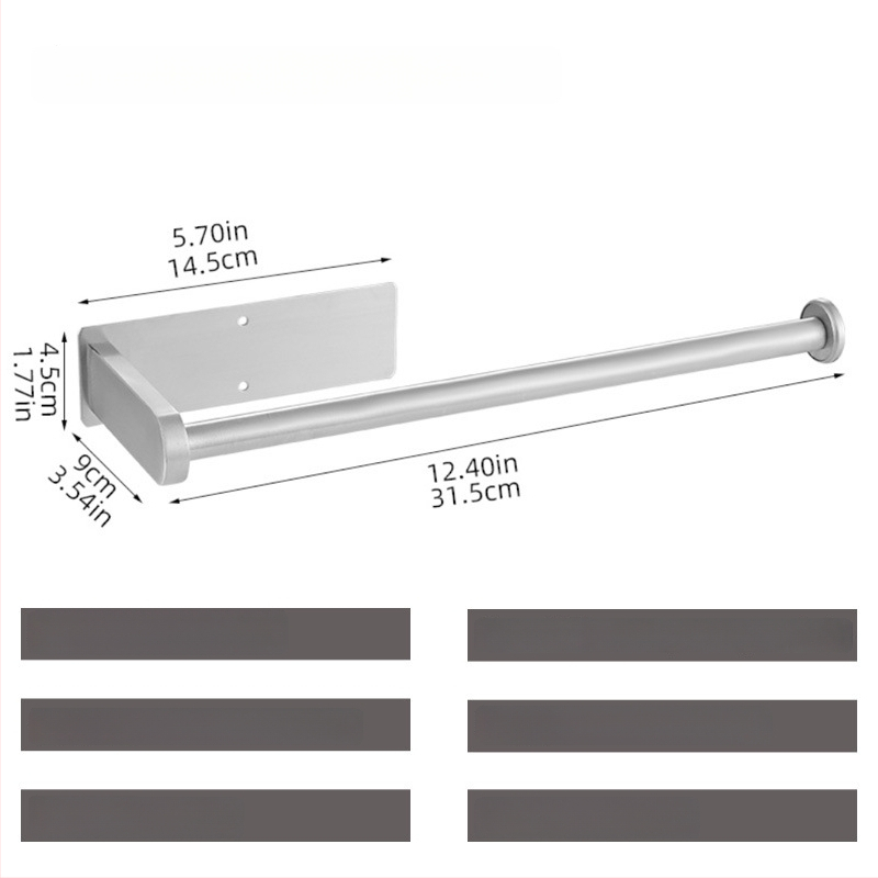 Nerūdijančio plieno 304 laikiklis tualetiniam popieriui, sieninis, lipnus, kvadratinis dizainas, Yong Qi