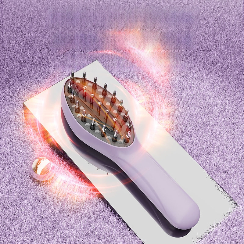 Elektrinė galvos odos priežiūros šukų priemonė su neigiamaisiais jonais ir šviesos terapija, 10W, 5V/1A, 3 greičiai