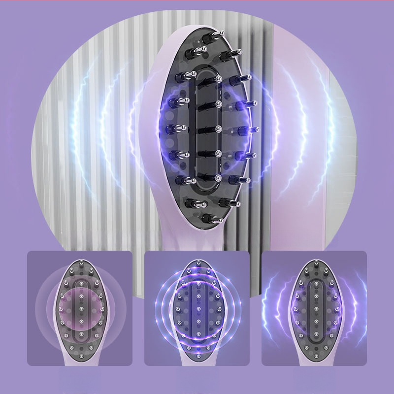 Elektrinė galvos odos priežiūros šukų priemonė su neigiamaisiais jonais ir šviesos terapija, 10W, 5V/1A, 3 greičiai