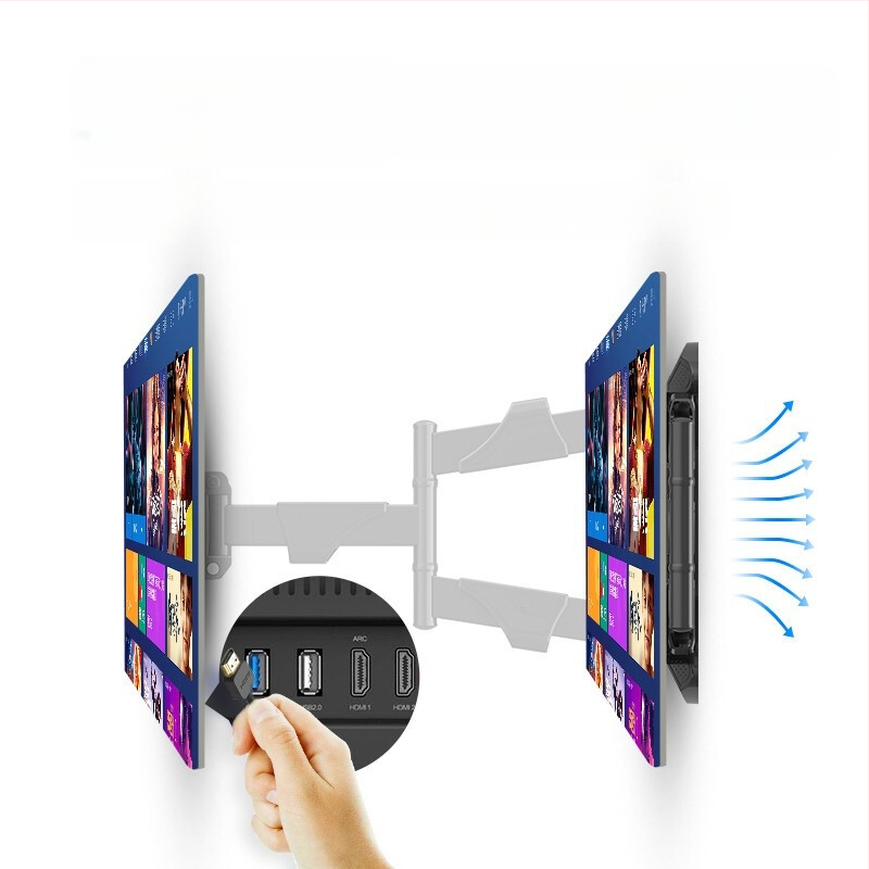 Televizoriaus sieninis laikiklis su teleskopiniu pasukimu NB757-L400 (Maks. apkrova 15 kg, Mechaninis valdymas, Geležinis laikiklis, Tinka sieniniam montavimui)