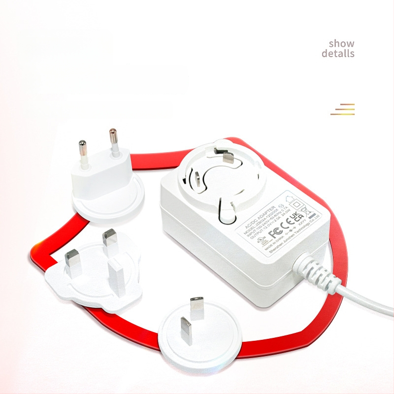 Napájací adaptér 12V 2A s výmeniteľnou hlavou, nástenný 24W, DC kábel 1,2 m, výstup 5,5×2,1 mm