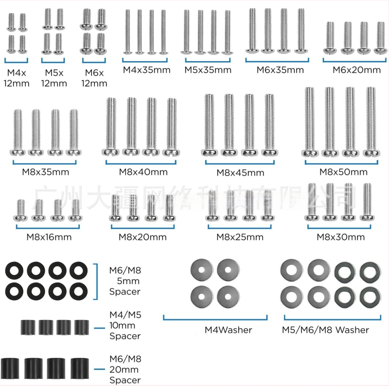 TV tvirtinimo varžtų rinkinys M568, mechaninis valdymas, licencijuotas privatus prekės ženklas