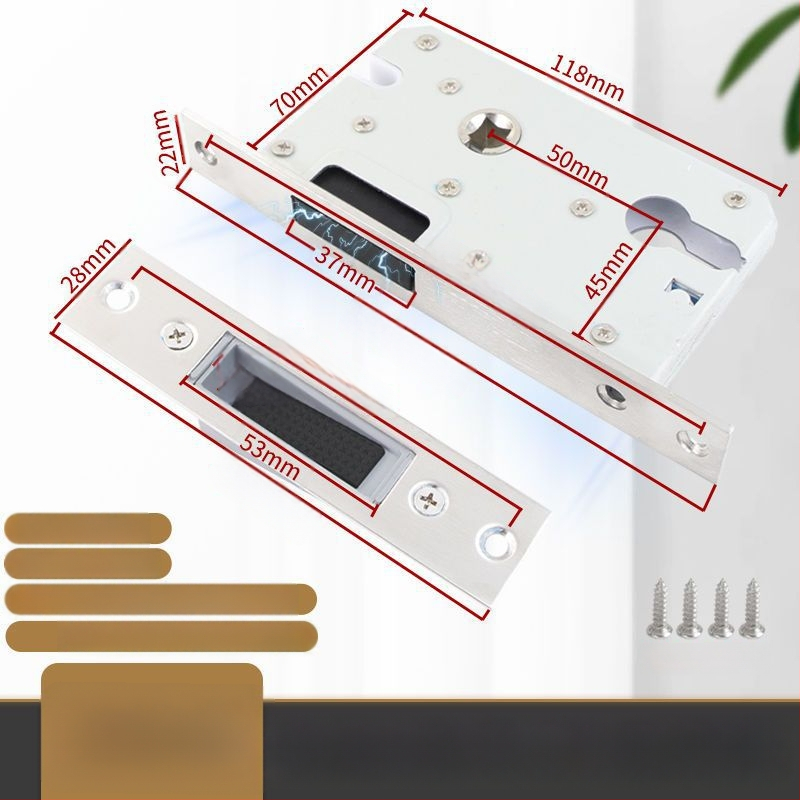 Medinių durų spynos korpusas, nerūdijančio plieno, magnetinis tylus mechanizmas, modelis CXST-001, svoris 200–400 g