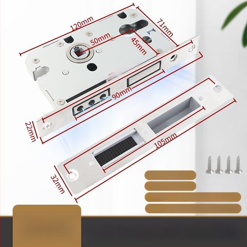 Medinių durų spynos korpusas, nerūdijančio plieno, magnetinis tylus mechanizmas, modelis CXST-001, svoris 200–400 g