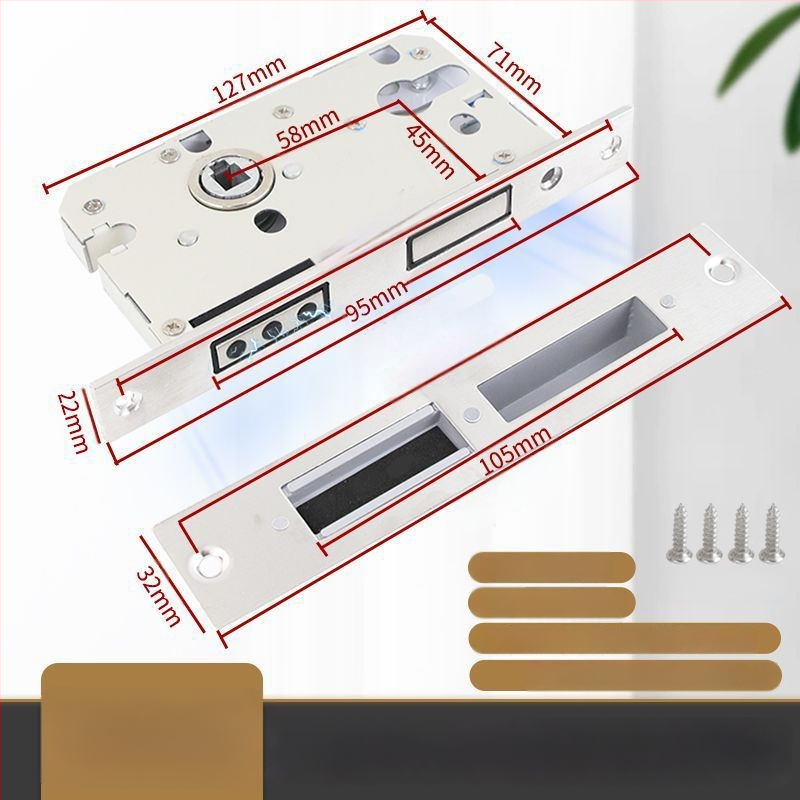 Medinių durų spynos korpusas, nerūdijančio plieno, magnetinis tylus mechanizmas, modelis CXST-001, svoris 200–400 g