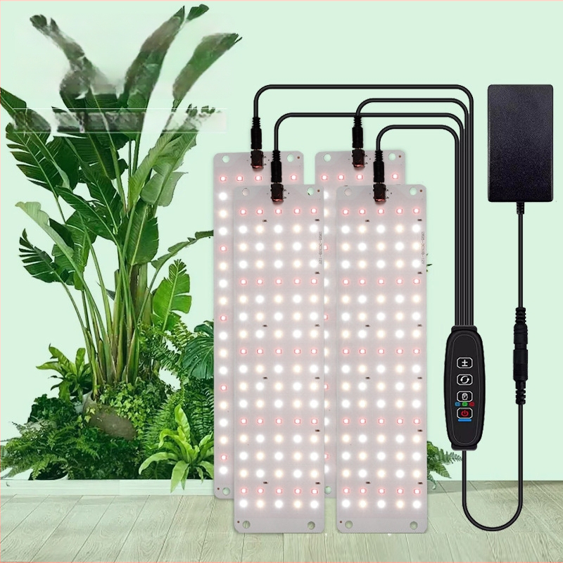 Täieliku spektriga LED taimekasvupaneel 1–4 taimele sisemisele kasvatusele (sisendpinge 12V; Sanan optoelectronics LED kiip; LED-ikide arv 150/300/450/600; IP42 kaitse; tööiga 50 000 h)