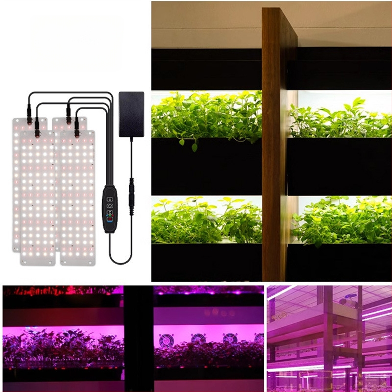 Täieliku spektriga LED taimekasvupaneel 1–4 taimele sisemisele kasvatusele (sisendpinge 12V; Sanan optoelectronics LED kiip; LED-ikide arv 150/300/450/600; IP42 kaitse; tööiga 50 000 h)