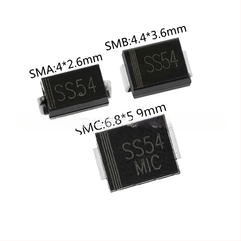 SS54 Schottky diodas, DO-214AA pakuotė, 5A, 40V, SMD