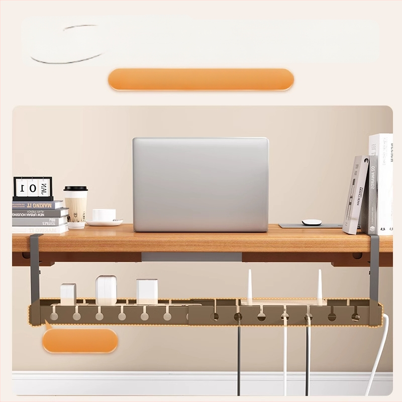 Po stalviršiu ištraukiamas kabelių organizatorius, plienas, šiuolaikiškas paprastas stilius, kabelių valdymas