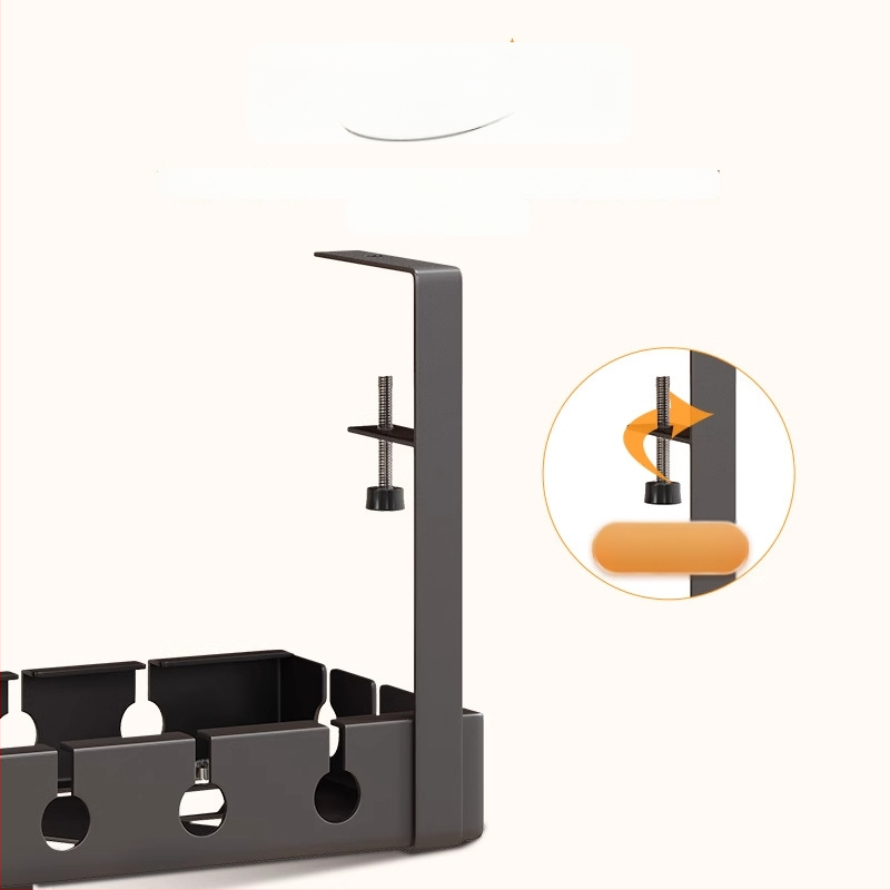 Po stalviršiu ištraukiamas kabelių organizatorius, plienas, šiuolaikiškas paprastas stilius, kabelių valdymas