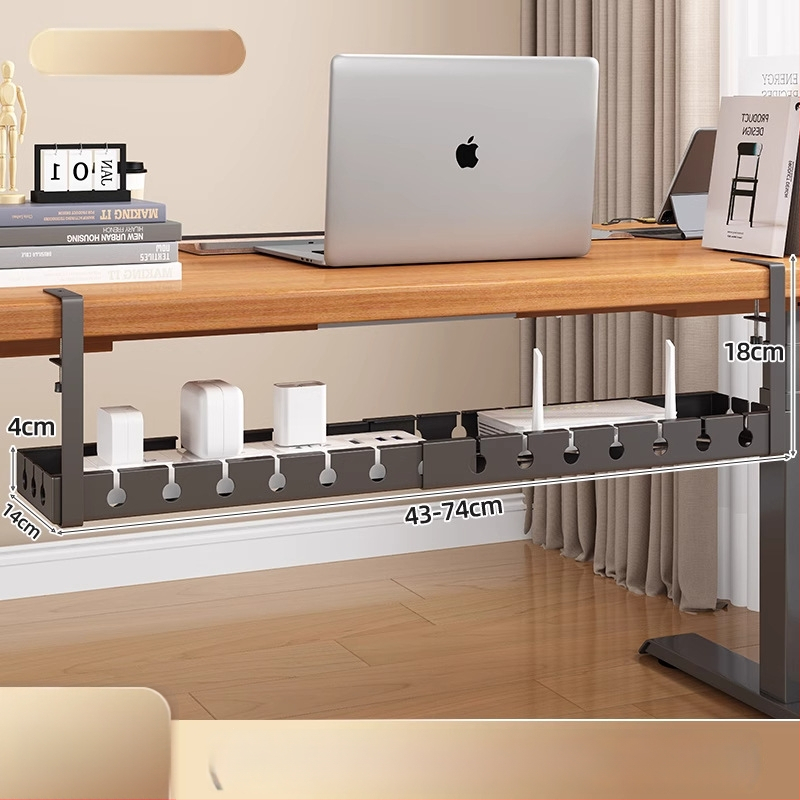 Po stalviršiu ištraukiamas kabelių organizatorius, plienas, šiuolaikiškas paprastas stilius, kabelių valdymas