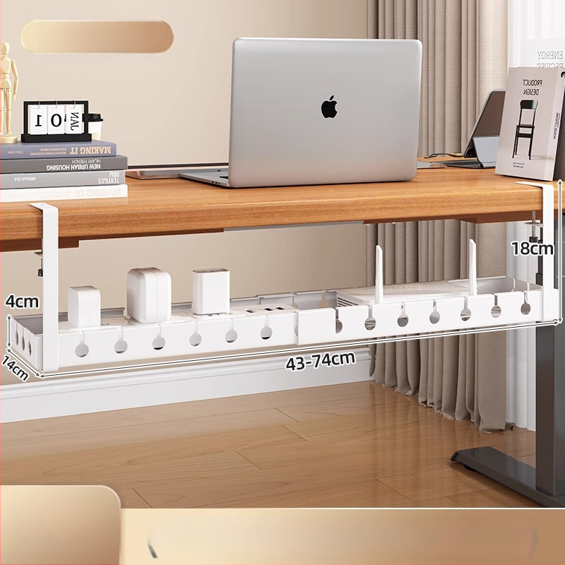 Po stalviršiu ištraukiamas kabelių organizatorius, plienas, šiuolaikiškas paprastas stilius, kabelių valdymas