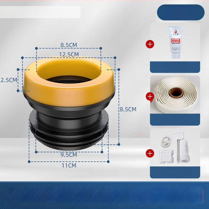 Tualeto flanšo sandarinimo žiedas – storas gumos žiedas, kvapo atsparus, integruotas silikono flanšas, stipri lipni juosta, rankų darbas