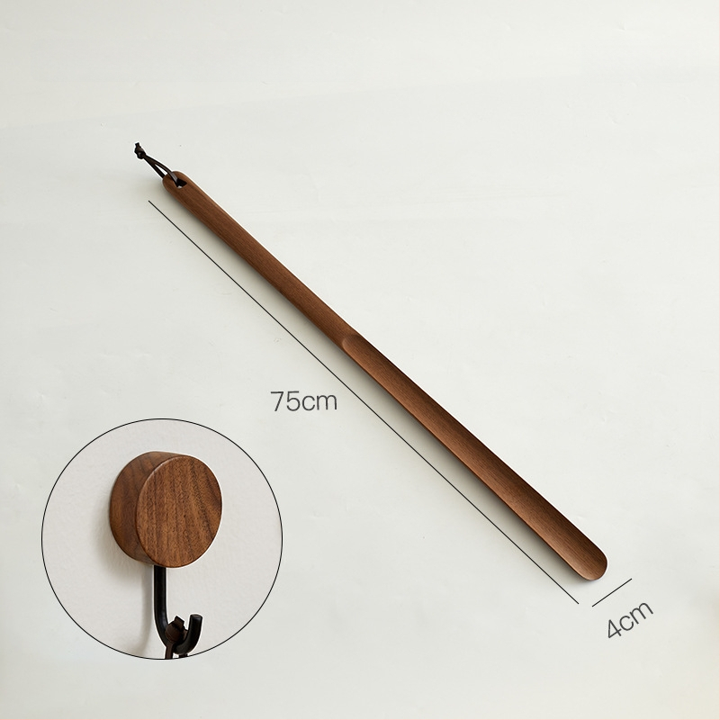 Medinis batų šaukštas iš riešutmedžio su baze ir ilgu rankena – namų naudojimui visoms sezonoms