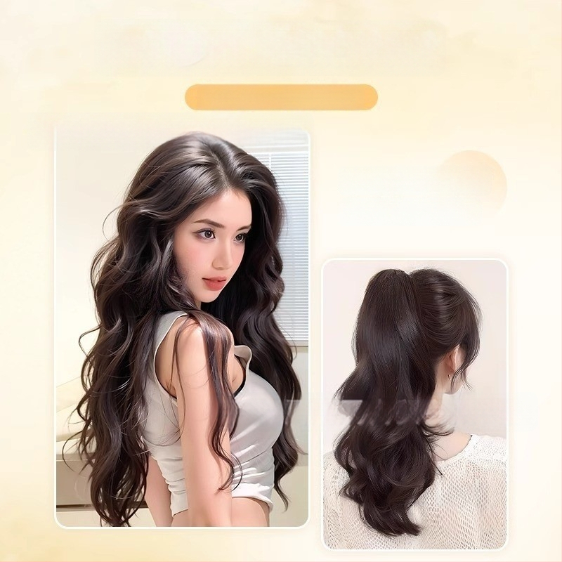 Parūka: garas viļņotas cirtas, temperatūras izturīgs šķiedra, modelis SC60, viengabala konstrukcija