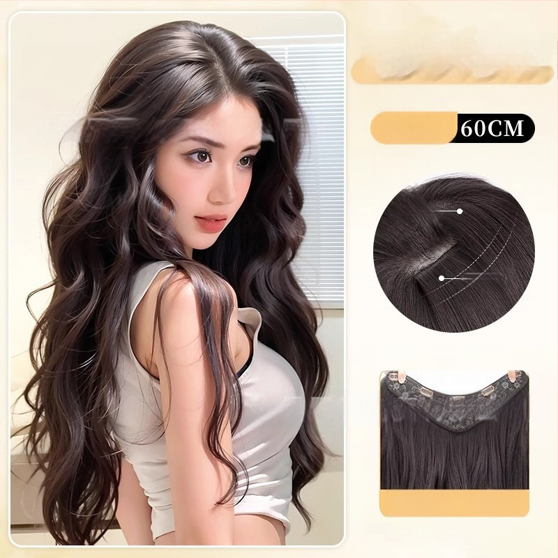 Parūka: garas viļņotas cirtas, temperatūras izturīgs šķiedra, modelis SC60, viengabala konstrukcija