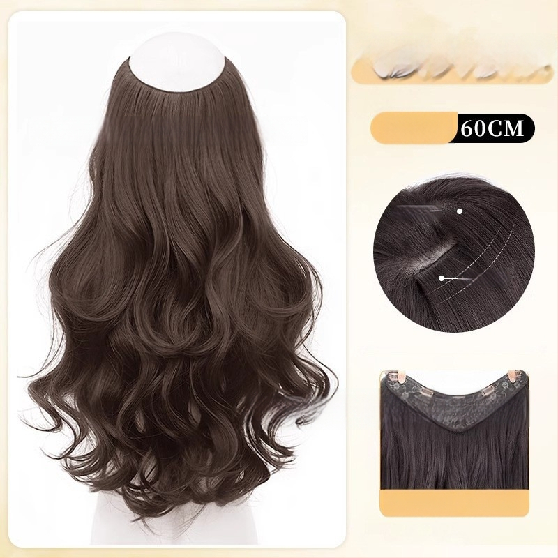 Parūka: garas viļņotas cirtas, temperatūras izturīgs šķiedra, modelis SC60, viengabala konstrukcija