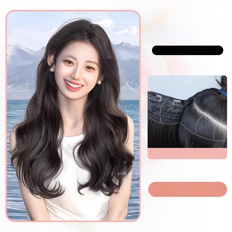 Parūka: garas viļņotas cirtas, temperatūras izturīgs šķiedra, modelis SC60, viengabala konstrukcija