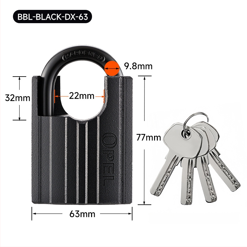 Spyna – OPEL Geležinė, Modernus Paprastas Stilius, Modelis BBL-BLACK-DX, Durims, Spintelėms, Bagažui