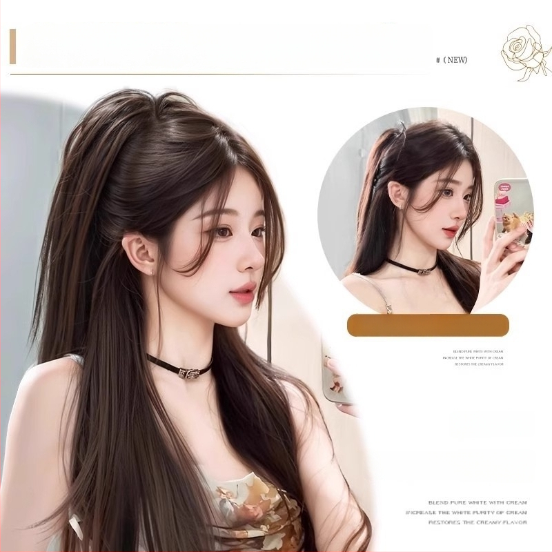 Parūka ar asti – Stils: matu saišķis, Modelis Graffiti Waterfall Straight, Mati matiem: augstas temperatūras vads, Apstrādes tehnoloģija: mehānisms