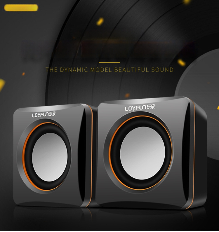 LF-701 Mini kompiuterių garsiakalbiai, USB sąsaja, 3,5 mm garso kištukas, 2 kanalų stereo