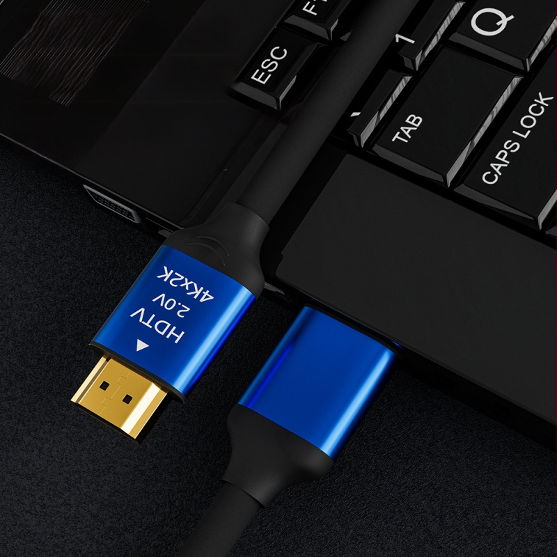 HDMI kabelis 4K 2.0 su auksu dengtomis jungtimis, varinis laidinimas, skirtas TV