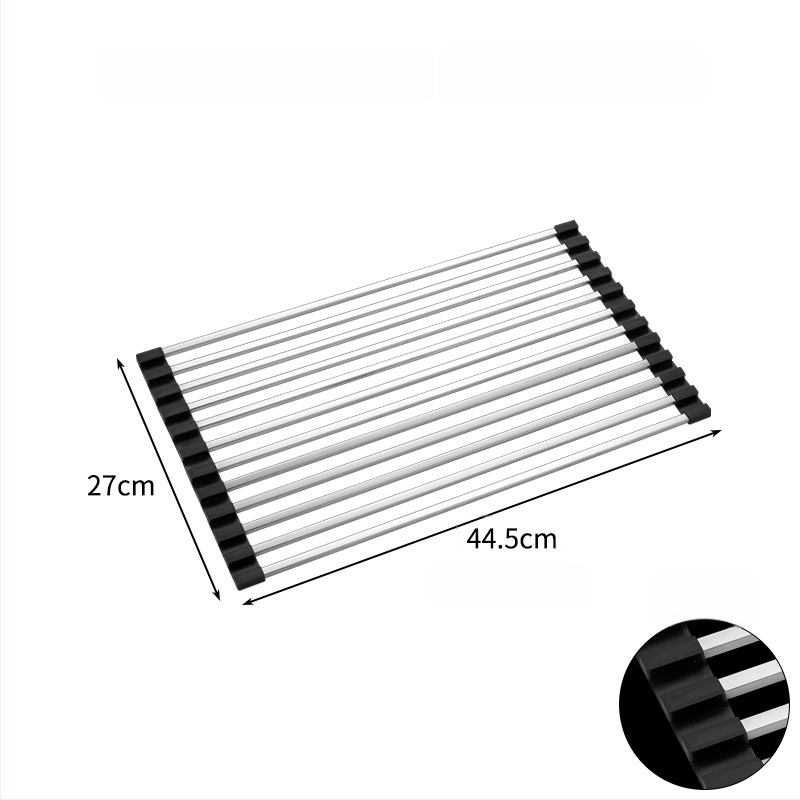 Nerūdijančio plieno praustuvo drenažo laikiklis, sulankstomas; Draining rack serija; Hong Junda – pritaikymas su logotipu